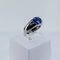Bague 50 Bague boule en or blanc 18 carats avec saphir et diamants 58 Facettes