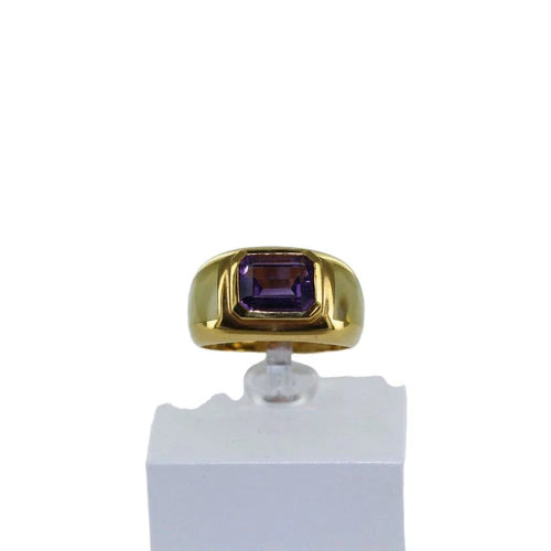 Bague 54 Bague en or jaune et améthyste 58 Facettes
