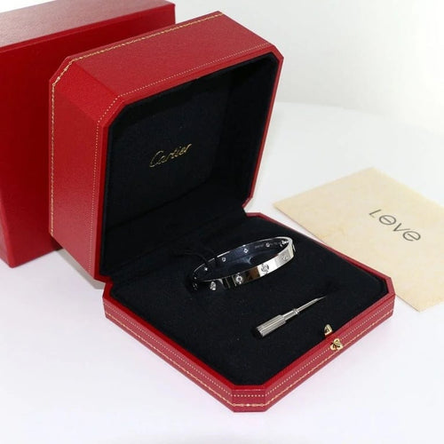 Bracelet Cartier LOVE - Bracelet jonc en or blanc 18 carats et diamants 58 Facettes