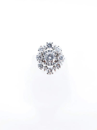 Bague 51 Bague marguerite en or blanc 18 carats et diamants 58 Facettes