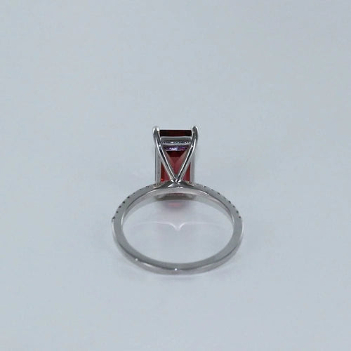 Bague 53 Bague fine en or gris avec tourmaline et diamants 58 Facettes