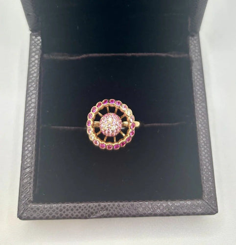 Bague 54 Boucheron Ma Jolie - Bague en or rose, saphirs roses et diamants 58 Facettes