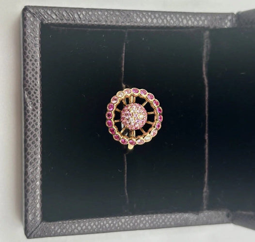 Bague 54 Boucheron Ma Jolie - Bague en or rose, saphirs roses et diamants 58 Facettes