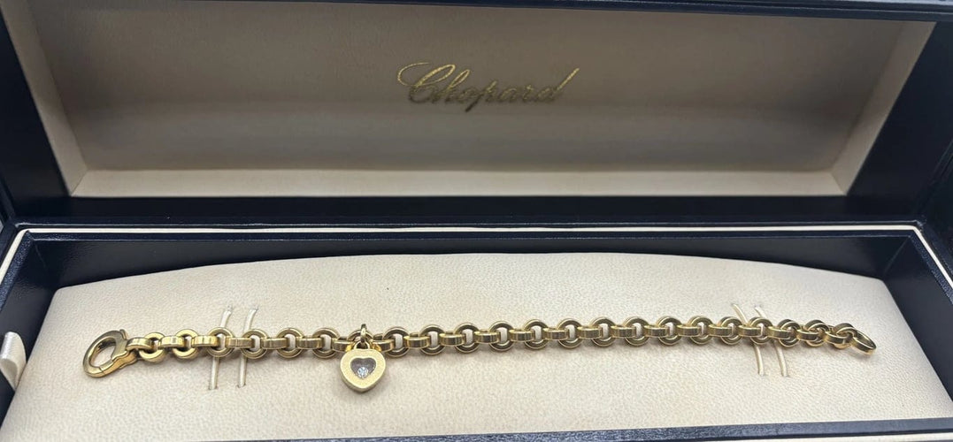 Bracelet Chopard Happy Diamond - Bracelet en or jaune avec diamant cœur 58 Facettes