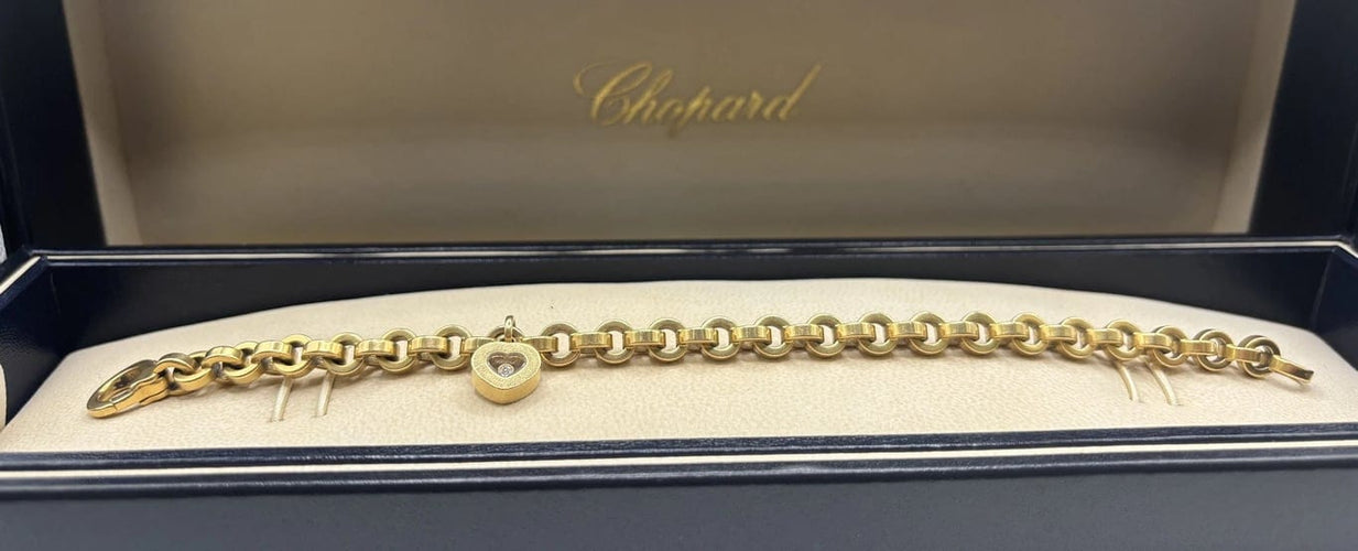 Bracelet Chopard Happy Diamond - Bracelet en or jaune avec diamant cœur 58 Facettes
