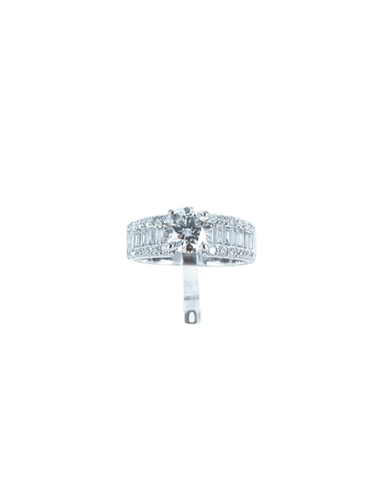 Bague 55 Solitaire - Bague en or gris et diamants 58 Facettes