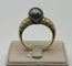 Bague 63 Bague perle de Tahiti et diamants en or jaune 18 carats 58 Facettes