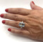 Bague 52 Bague en or blanc avec aigue-marine et diamants 58 Facettes