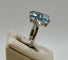 Bague 52 Bague en or blanc avec aigue-marine et diamants 58 Facettes