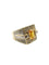 Bague 49 Bague chevalière en or jaune 18 carats, saphir jaune et diamants 58 Facettes