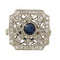 Bague 65 Bague Art déco en platine avec saphir et diamants 58 Facettes 6165c
