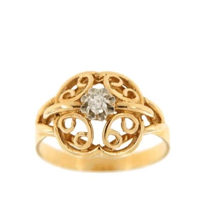 Bague 56 Bague tank en or jaune 18 carats avec diamant 58 Facettes 6363s