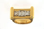 Bague 52 Bague tank en or jaune 18 ct avec diamants 58 Facettes 5509w