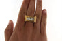 Bague 52 Bague tank en or jaune 18 ct avec diamants 58 Facettes 5509w