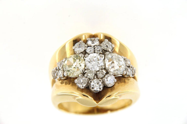 Bague 55 Bague tank en or jaune 18 carats et diamants 58 Facettes 4800p