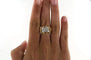 Bague 57 Bague Tank en or jaune et platine 18 ct pavée de diamants 58 Facettes 4718l