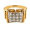 Bague 57 Bague Tank en or jaune et platine 18 ct pavée de diamants 58 Facettes 4718l