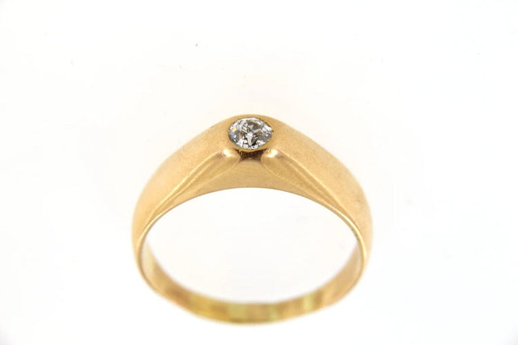 Bague 57 Bague jonc ancienne en or jaune 18 carats et diamant 58 Facettes 6498x