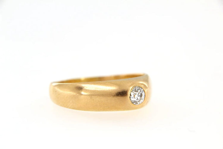 Bague 57 Bague jonc ancienne en or jaune 18 carats et diamant 58 Facettes 6498x
