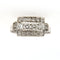 Bague 55 Bague tank rectangulaire en or gris et diamants 58 Facettes 6387q