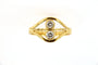 Bague 55 Bague Toi & Moi en or jaune 19 ct et diamants 58 Facettes cfmcd