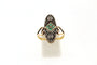Bague 57 Bague ancienne en or ornée d’émeraudes et diamants 58 Facettes 5508v
