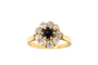 Bague 52 Bague marguerite en or jaune 18 carats, saphir et diamants 58 Facettes 4172l