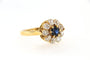 Bague 52 Bague marguerite en or jaune 18 carats, saphir et diamants 58 Facettes 4172l