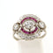 Bague 55 Bague Art déco en platine avec diamants et rubis calibrés 58 Facettes 6268b