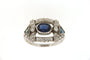 Bague 52 Bague Art déco en platine, saphirs et diamants 58 Facettes 6020n