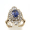 Bague 50 Bague marquise en or gris 18 carats, saphir et diamants 58 Facettes 6283q