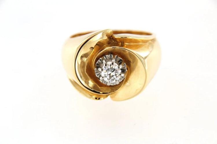 Bague 52 Bague tank en or jaune 18 carats et diamant 0,20 ct 58 Facettes cfmcd