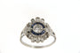 Bague 57 Bague marguerite en platine avec diamants et saphirs 58 Facettes 6492r