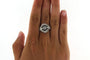 Bague 57 Bague marguerite en platine avec diamants et saphirs 58 Facettes 6492r