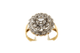 Bague 57 Bague marguerite ancienne en or gris 18 carats et saphirs blancs 58 Facettes 6303k