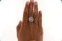 Bague 57 Bague marguerite ancienne en or gris 18 carats et saphirs blancs 58 Facettes 6303k