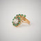 Bague 52.5 Bague en or jaune 18k et platine avec diamant et émeraudes 58 Facettes LOT 814