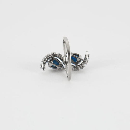 Bague 48 Bague vintage en or gris 18k, saphirs et diamants 58 Facettes LOT 3701