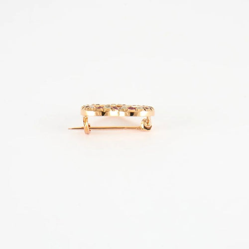 Broche Broche cœur - Rubis et diamants en or jaune 18k 58 Facettes LOT 1016