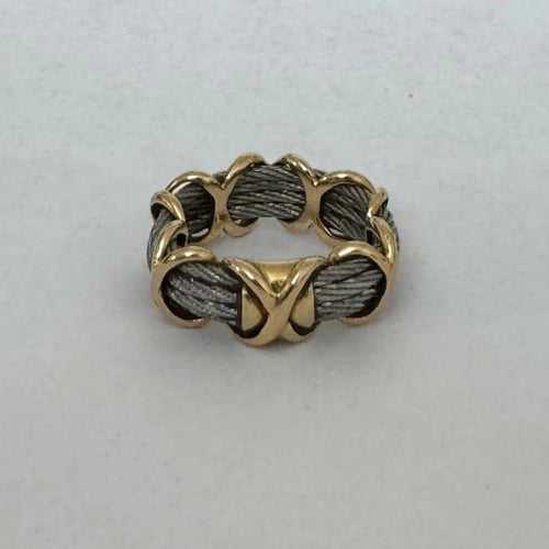 Bague 48 FRED Force 10 - Bague en or jaune 18k et acier 58 Facettes E015