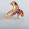 Bague 52 Bague Toi & Moi fleur d’arum en or jaune 18K, platine, rubis et diamants 58 Facettes