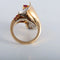 Bague 52 Bague Toi & Moi fleur d’arum en or jaune 18K, platine, rubis et diamants 58 Facettes