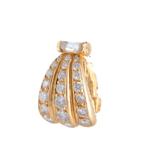 Boucles d'oreilles Boucles d’oreilles demi-jonc en or jaune 18K et diamants 58 Facettes