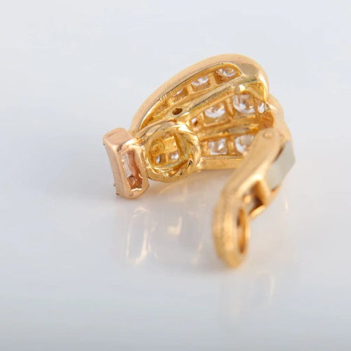 Boucles d'oreilles Boucles d’oreilles demi-jonc en or jaune 18K et diamants 58 Facettes