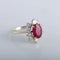 Bague 53 Bague en or blanc 18K avec rubis et diamants 58 Facettes