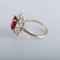 Bague 53 Bague en or blanc 18K avec rubis et diamants 58 Facettes