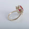 Bague 53 Bague en or blanc 18K avec rubis et diamants 58 Facettes