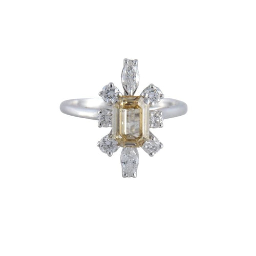 Bague 55 Solitaire - Bague en or blanc 18K avec diamant GIA 58 Facettes