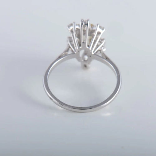 Bague 55 Solitaire - Bague en or blanc 18K avec diamant GIA 58 Facettes