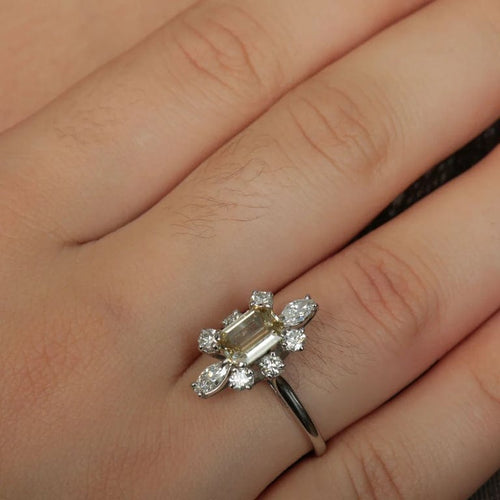 Bague 55 Solitaire - Bague en or blanc 18K avec diamant GIA 58 Facettes